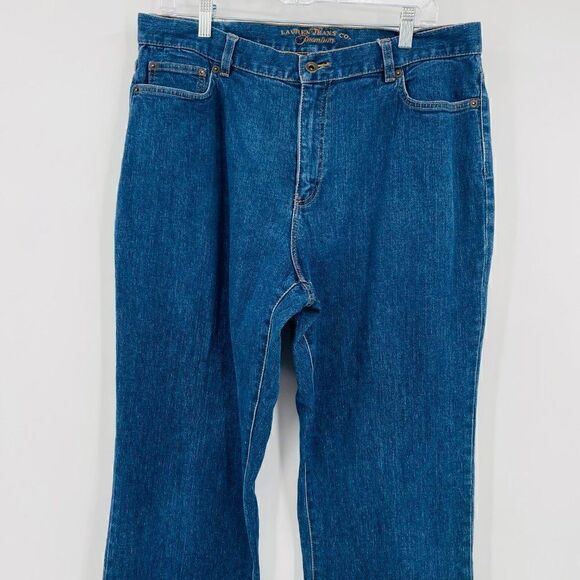 Lauren Jeans Co Size 14 Medium Wash High Rise Slim Straight Jeans - Picture 2 of 8